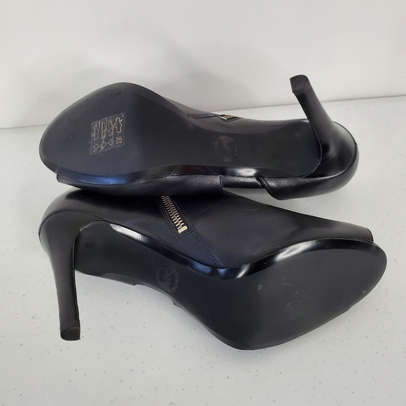 Michael Kors Elodie Leather Open Toe Bootie Size 9.5 Cut-Out Side Zip Stiletto - Picture 9 of 16